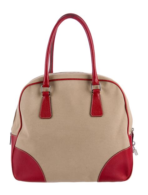 prada leather bowling bag.